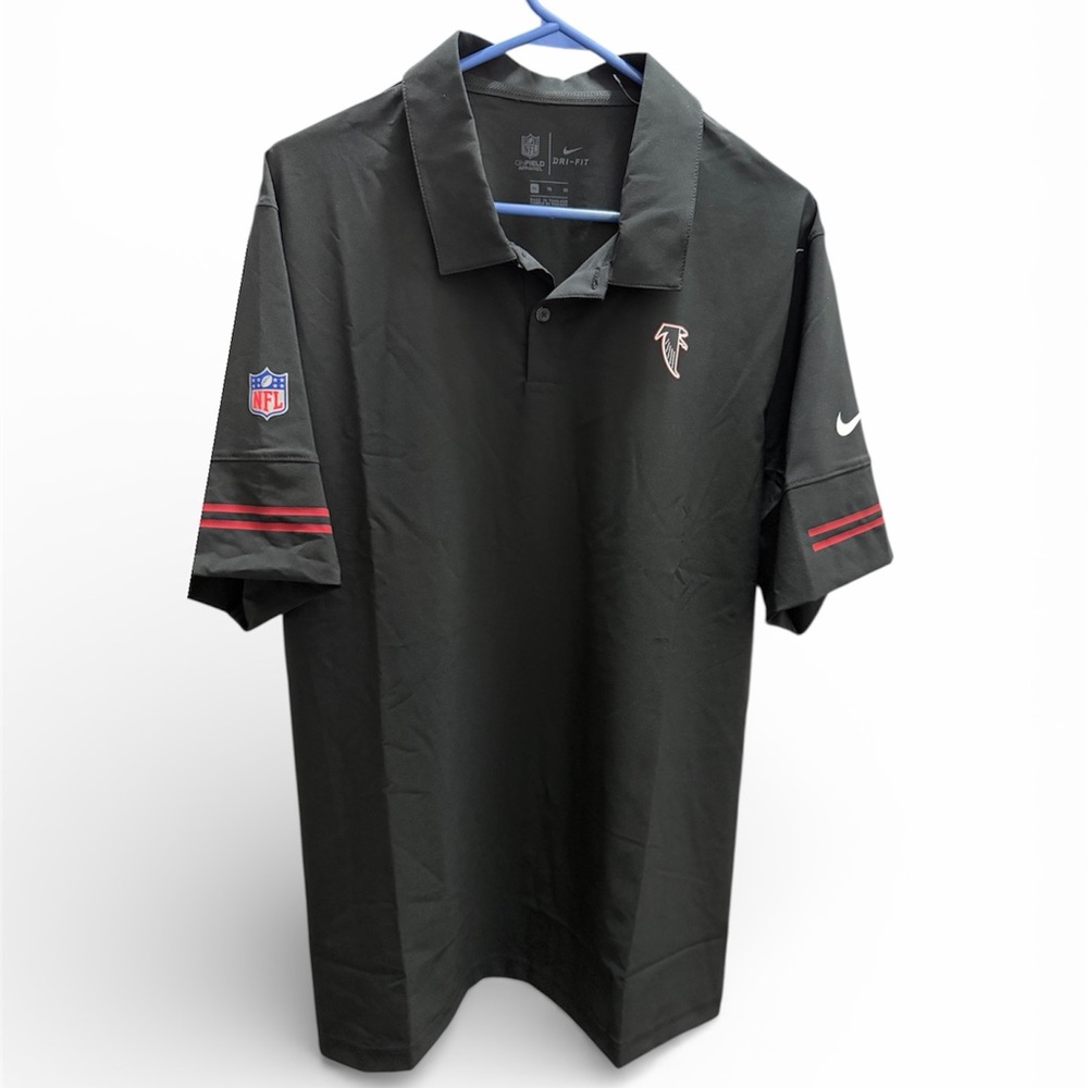 Nike Men's Black throwback Atlanta Falcons Polo with Red Accents